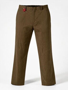 Dress Pants Brown 42x29 Relaxed Fit Easy Care Polyester/Rayon Mens Savane